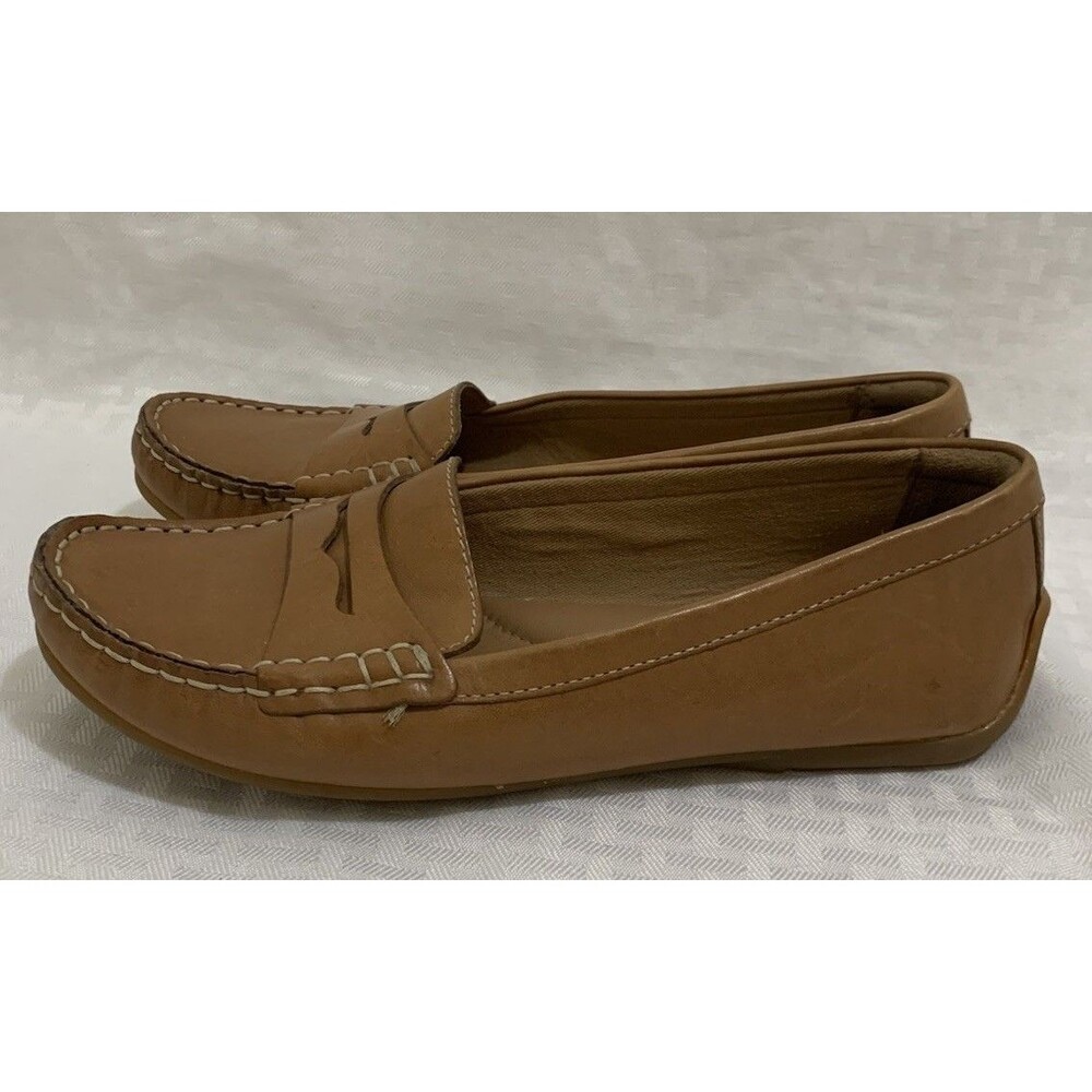 Clarks Artisan Tan Driving Loafers Womens 6.5 Slip On